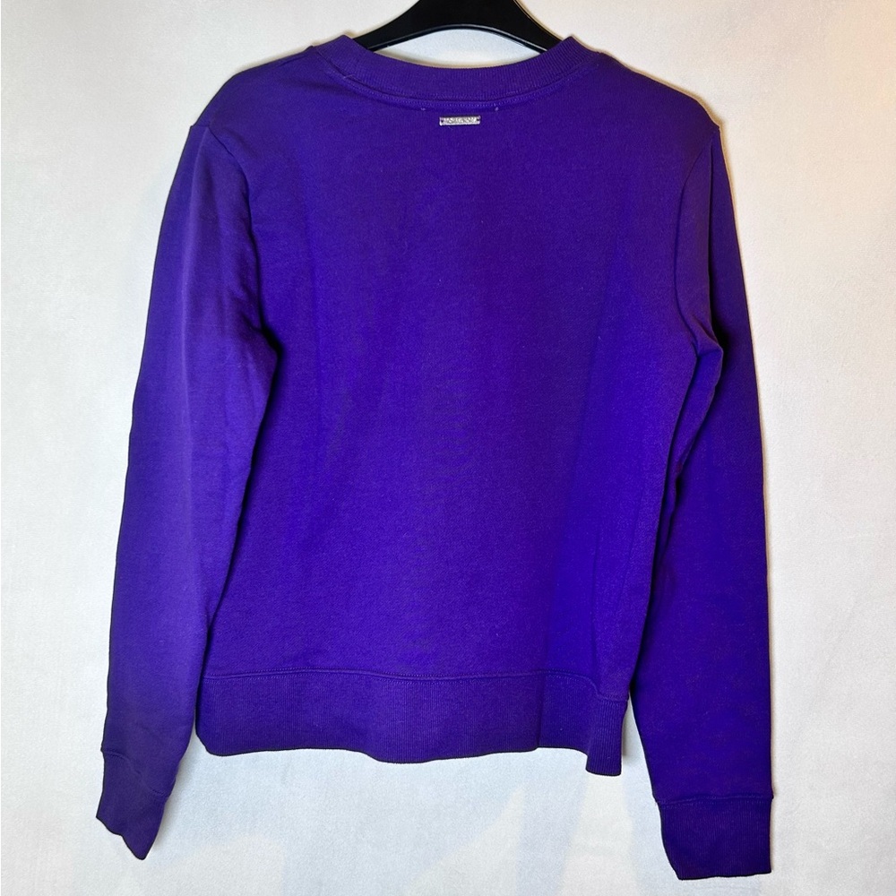 Michael Kors Purple Crystal Embellished Bling Crewneck Sweatshirt Pullover. S/M - Picture 2 of 8